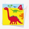 Age 4 Dinos Birthday Card