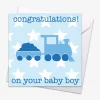 Blue Train Baby Card
