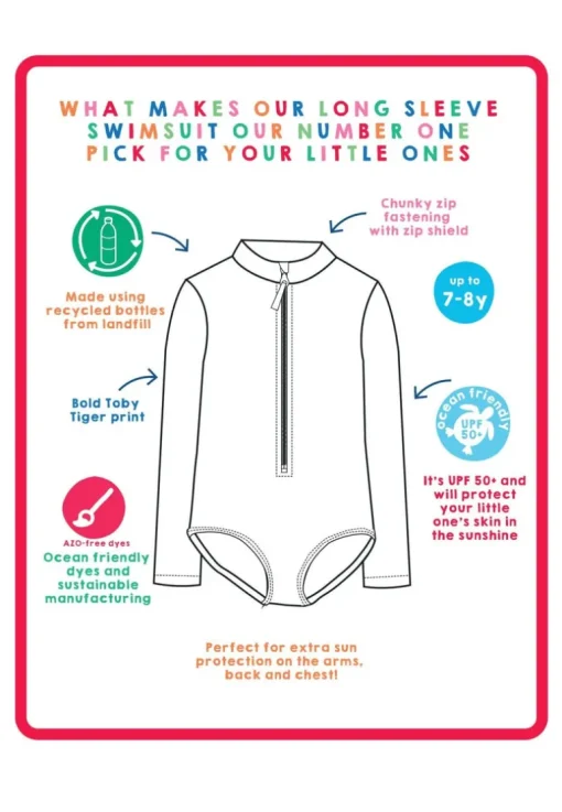 Ice Cream Cones Print Long-Sleeved Kids' Swimsuit