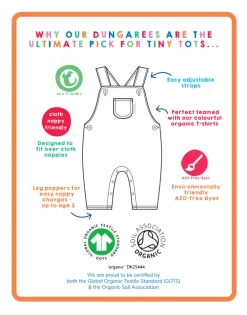 Organic Autumn Print Dungarees