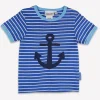 Organic Blue Anchor Applique Short Sleeved T-Shirt