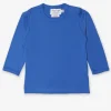 Organic Blue Basic Long-Sleeved T-Shirt