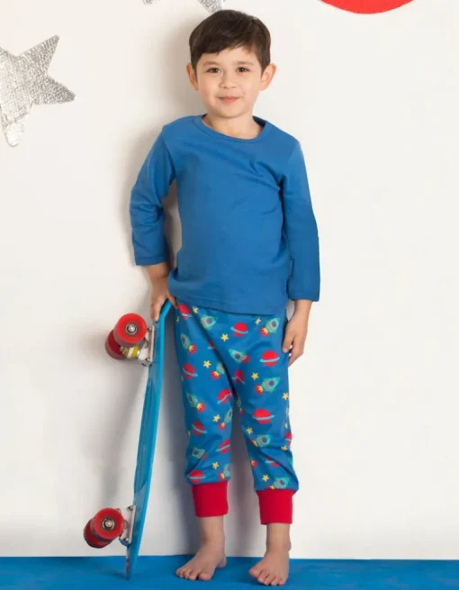 Organic Blue Basic Long-Sleeved T-Shirt