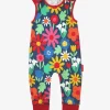 Organic Bold Floral Print Slungarees