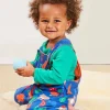 Organic Camping Bear Print Dungarees