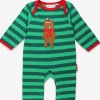 Organic Christmas Bear Applique Sleepsuit