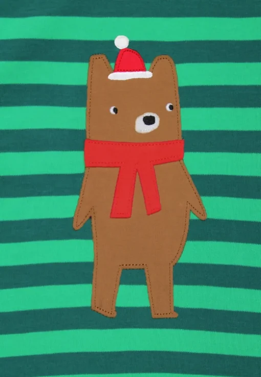 Organic Christmas Bear Applique Sleepsuit