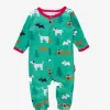 Organic Christmas Dog Print Babygrow