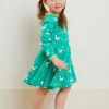 Organic Duck Print Skater Dress