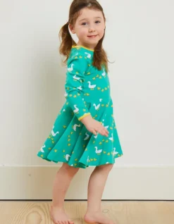 Organic Duck Print Skater Dress