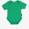 Organic Green Basic Short-Sleeved Baby Bodysuit