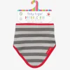 Organic Grey Stripe Dribble Bib