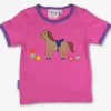 Organic Hillside Pony Applique Short Sleeved T-Shirt