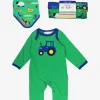 Organic Hillside Tractor Applique Baby Bundle