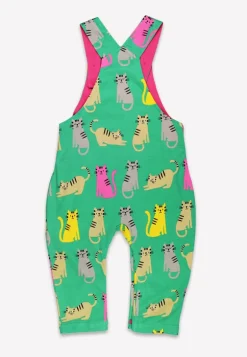 Organic Kitten Print Dungarees