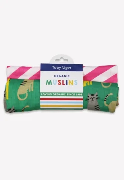 Organic Kitten Print Muslin 2-Pack