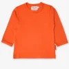 Organic Orange Basic Long-Sleeved T-Shirt