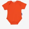Organic Orange Basic Short-Sleeved Baby Bodysuit