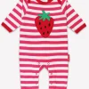 Organic Picnic Strawberry Applique Sleepsuit