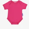 Organic Pink Basic Short-Sleeved Baby Bodysuit