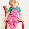 Organic Pink Breton Stripe Dungarees