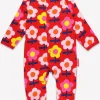 Organic Pink Flower Print Sleepsuit