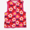 Organic Pink Flower Print Reversible Gilet