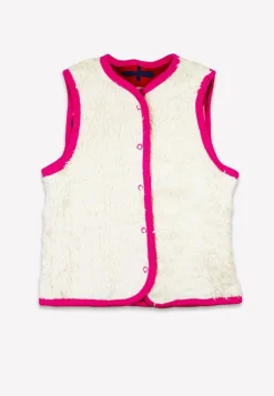Organic Pink Flower Print Reversible Gilet