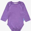 Organic Purple Basic Long-Sleeved Baby Bodysuit
