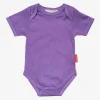 Organic Purple Basic Short-Sleeved Baby Bodysuit