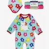 Organic Rainbow Bloom Bunny Applique Baby Bundle