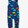 Organic Rainbow Dinosaur Print Slungarees