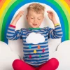 Organic Rainbow Raindrop Cloud Applique T-Shirt