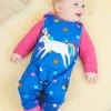 Organic Rainbow Unicorn Applique Slungarees