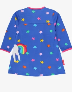Organic Rainbow Unicorn Applique T-Shirt Dress