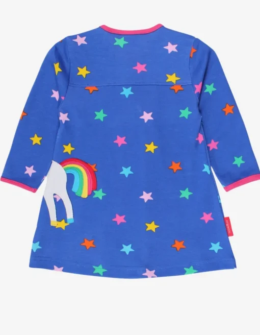 Organic Rainbow Unicorn Applique T-Shirt Dress