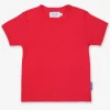 Organic Red Basic Short-Sleeved T-Shirt