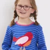 Organic Red Bird Applique T-Shirt