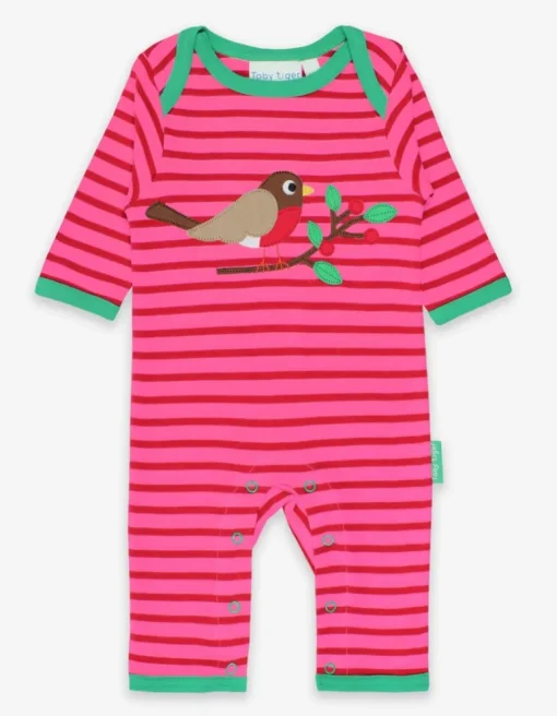 Organic Robin Applique Sleepsuit