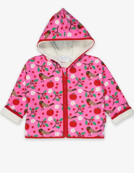 Organic Robin Print Fleece Hoodie