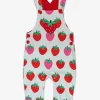 Organic Strawberry Print Dungarees
