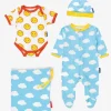 Organic Sun Cloud Print Baby Gift Set