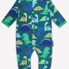 Organic Tonal Dinosaur Print Sleepsuit