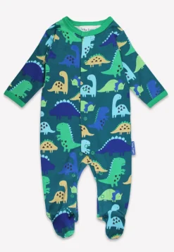 Organic Tonal Dinosaur Print Sleepsuit