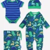 Organic Tonal Dinosaur Print Baby Gift Set