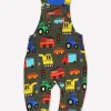 Organic Transport Print Dungarees