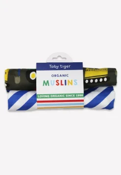 Organic Transport Print Muslin 2-Pack