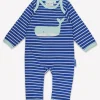 Organic Whale Waves Applique Sleepsuit