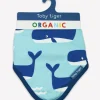 Organic Whale Waves Print Dribble Bib