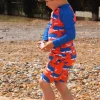 Whale Waves Print Kids' Swim Shorts